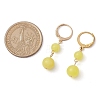 304 Stainless Steel with Natural Lemon Jade Dangle Leverback Earrings EJEW-JE06027-3