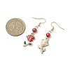 Valentine's Day Alloy Enamel Flower Dangle Earrings EJEW-JE06273-02-3