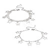 2Pcs 304 Stainless Steel Star Charm Bracelets BJEW-TADJ00003-1