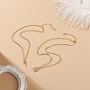 2Pcs 2 Style Brass Padlock & Key Pendant Necklace Set NJEW-JN04060-6