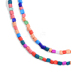 Opaque Spray Painted Glass Bead Strands GLAA-N047-05A-3