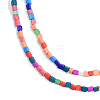 Opaque Spray Painted Glass Bead Strands GLAA-N047-05A-3