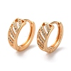 Brass Hoop Earrings with Rhinestone EJEW-K256-93KCG-1