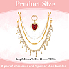 4Pcs Iron Rhinestone & Brass Boot Strap Chains and 2Pcs Heart Alloy Enamel Shoes Charms HJEW-DR00260-2