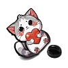Cat with Heart Enamel Pins JEWB-I055-05EB-02-3