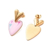 Ion Plating(IP) 304 Stainless Steel Heart Stud Earrings EJEW-A114-09G-02-2