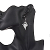 Halloween Ghost Glass Seed Beaded Dangle Earrings EJEW-TA00750-3