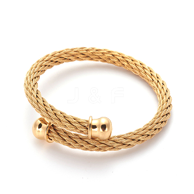 304 Stainless Steel Torque Bangle Sets BJEW-L642-16-1