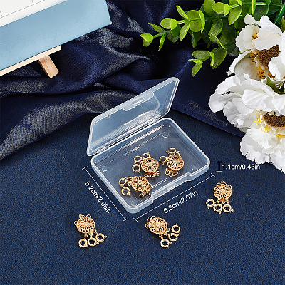 3-Strand 6-Hole Brass Box Clasps FIND-SC0003-31G-1