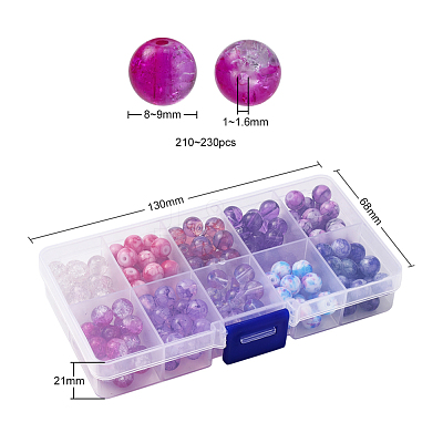 10 Style Spray Painted & Drawbench Transparent & Baking Paint Glass Beads GLAA-YW0001-26A-1