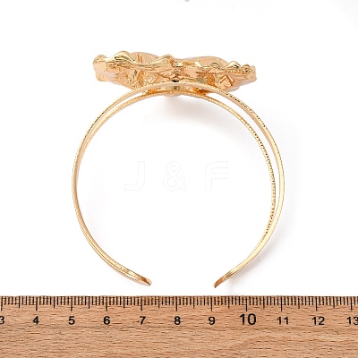 Alloy & Iron Cuff Bangles for Women BJEW-F501-04KCG-1