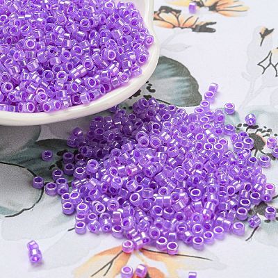 Electroplate Transparent Glass Seed Beads SEED-S042-16A-03-1