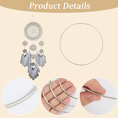 10Pcs Iron Ring for DIY Woven Net/Web with Feather IFIN-SP0001-56B-P-1