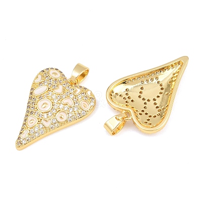 Brass Micro Pave Clear Cubic Zirconia Pendants CU-CBA765C-19G-02-1