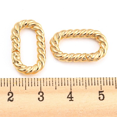 Brass Spring Gate Rings X-KK-D048-04G-1
