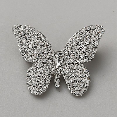 Butterfly Alloy Brooches for Backpack Clothes JEWB-WH0051-002P-1