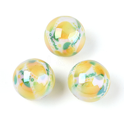 Printed Opaque Acrylic Beads MACR-T048-04M-1