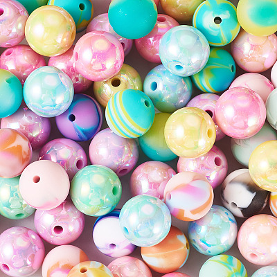 DIY Round Acrylic & Silicone Beads Jewelry Making Finding Kits DIY-TA0012-04-1