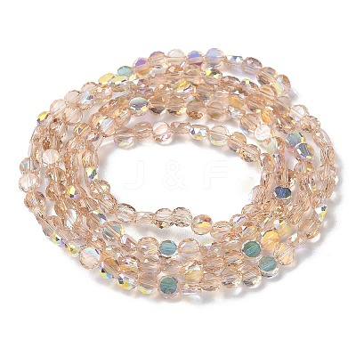 Transparent Electroplate Glass Beads Strands GLAA-Q099-A01-02-1