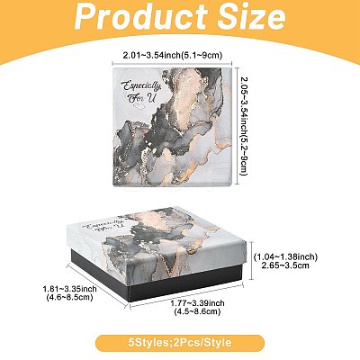 10Pcs 5 Styles Cardboard Jewelry Boxes CON-FS0001-23B-1