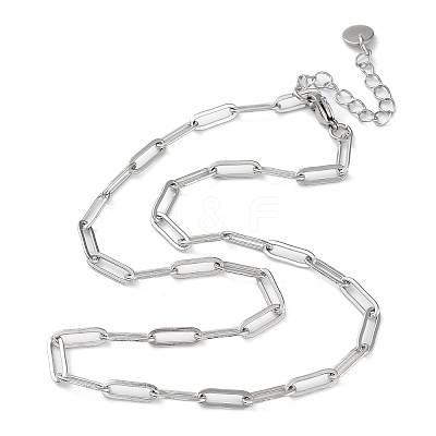 Non-Tarnish 304 Stainless Steel Paperclip Chain Necklace NJEW-D045-14P-1