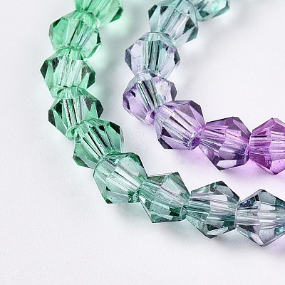 Gradient Color Baking Paint Glass Bead Strands DGLA-A039-T2mm-A010-1