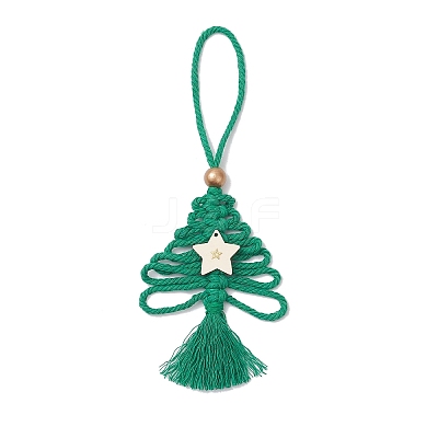 3Pcs Cotton Christmas Trees Pendant Decoration HJEW-JM03830-1