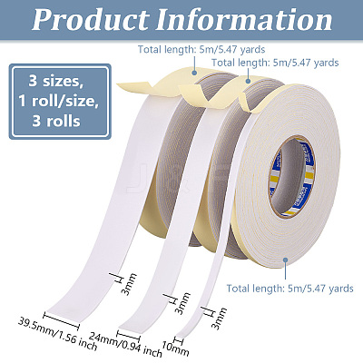 3 Rolls 3 Style 5M EVA Foam Adhesive Tapes TOOL-OC0001-82-1
