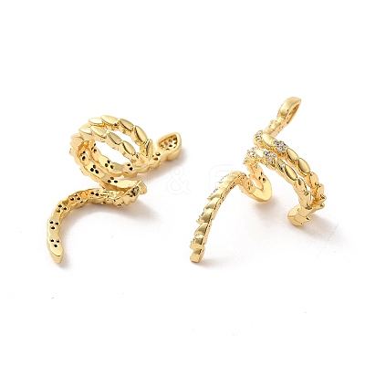 Brass Micro Pave Cubic Zirconia Cuff Earings EJEW-P254-08G-1