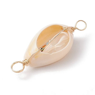 Natural Shell Connector Charms PALLOY-JF02694-1