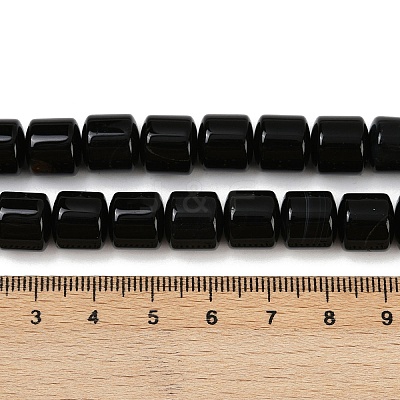 Natural Black Agate(Dyed & Heated) Beads Strands G-G275-D15-10x10mm-1