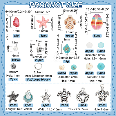 DIY Ocean Theme Jewelry Making Finding Kit DIY-PH0022-48-1