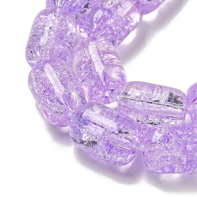 Transparent Crackle Glass Beads Strands GLAA-NH0001-04F-1