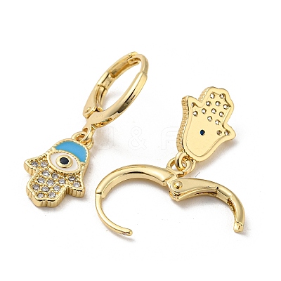 Golden Brass Dangle Leverback Earrings EJEW-A033-20G-1