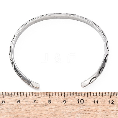 Retro 316 Surgical Stainless Steel Cuff Bangles BJEW-C142-09AS-1