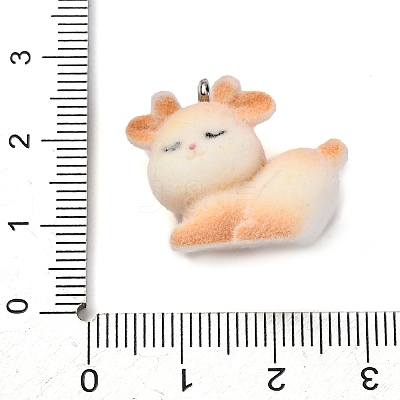 Flocky Anima Resin Pendants with Platinum Iron Loop FIND-S001-13E-1
