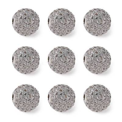 Brass Cubic Zirconia Beads ZIRC-F001-15P-1