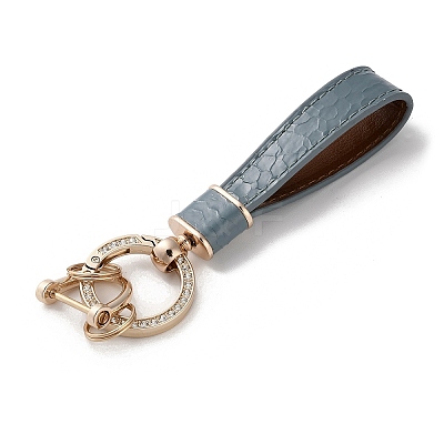 Microfiber & Zinc Alloy & Crystal Rhinestone Keychain LS-KEYC-G062-01A-1