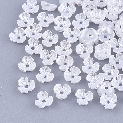 Resin Imitation Pearl Bead Caps RESI-T040-007A-1