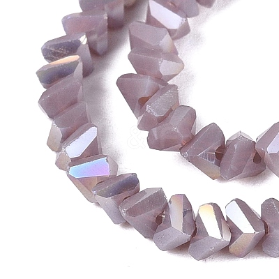 Electroplate Opaque Glass Beads Strands EGLA-Q139-01A-C05-1