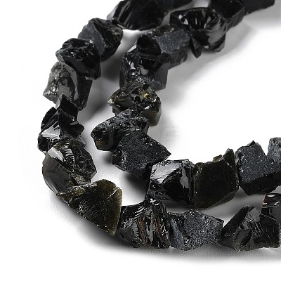 Raw Rough Natural Obsidian Beads Strands G-B065-C20-1