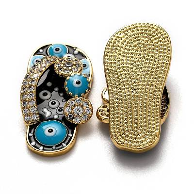 Brass Clear Cubic Zirconia Pendants KK-B028-10G-C-1