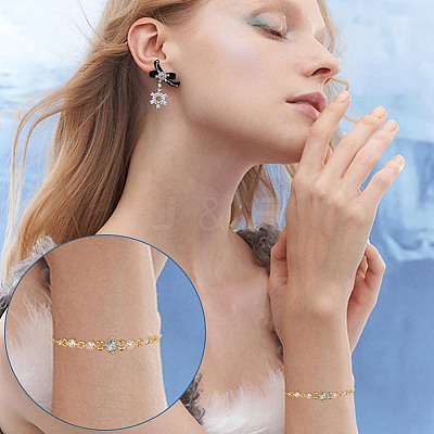 40Pcs 2 Colors Rack Plating Brass Pave Clear Cubic Zirconia Links FIND-HY0003-91-1