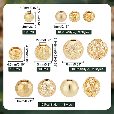 120Pcs 12 Styles Brass and Alloy Spacer Beads FIND-PH0017-39-1