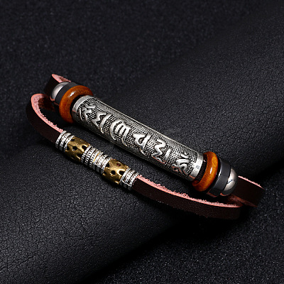 Leather Cord Multi-strand Bracelets BJEW-F352-13M-1