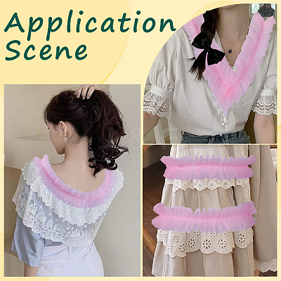 10M Polyester Pleated Lace Trim OCOR-GF0003-21A-1