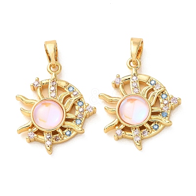 Brass Micro Pave Colorful Cubic Zirconia Pendants KK-A304-22G-1