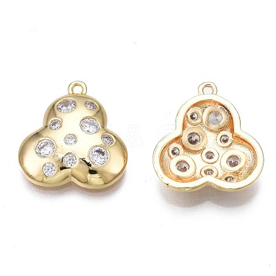 Brass Micro Pave Clear Cubic Zirconia Charms KK-N232-259-1