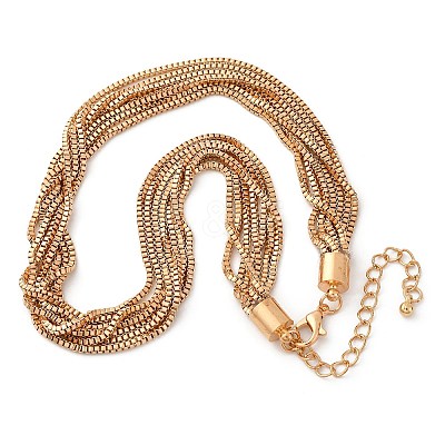 Iron Box Chain Necklaces NJEW-U046-03G-1