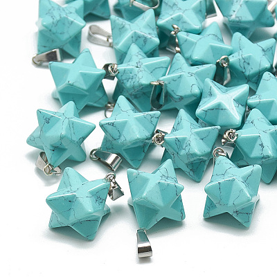 Dyed Synthetic Turquoise Pendants G-T082-12-1